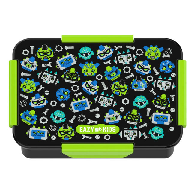 Eazy Kids Lunch Box and Tritan Water Bottle w/ Carry handle, Gen Z  – Black, 650ml in UAE