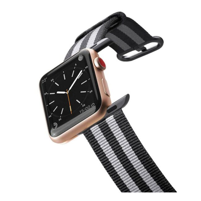 Casetify Apple Watch 38-41mm Nylon Fabric All Series Black Stripes Band in UAE