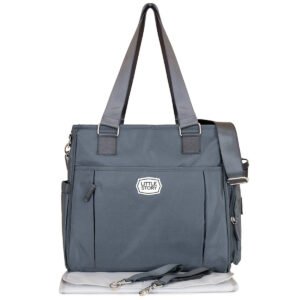 Little Story Mamma Nappy Bag wt changing pad and hooks-Grey