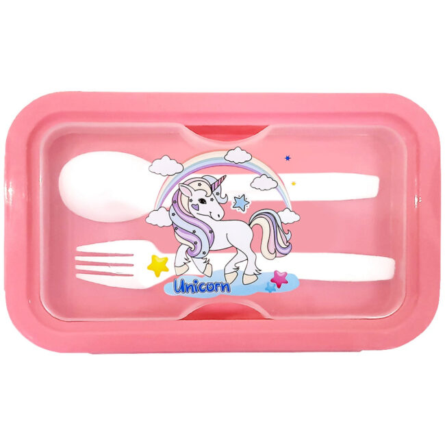 8184434521.jpg Eazy Kids Unicorn Snack Box wt Spoon & Fork – Beauty in UAE