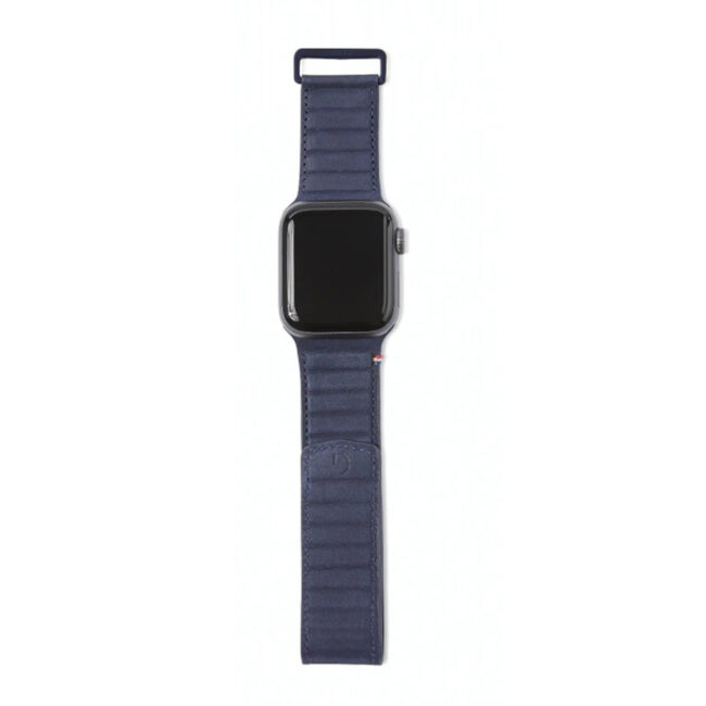 8465974155.jpg Decoded Leather Magnetic 42-44mm Traction Strap for Apple Watch Series 5, 4, 3, 2, and 1 – Blue in UAE