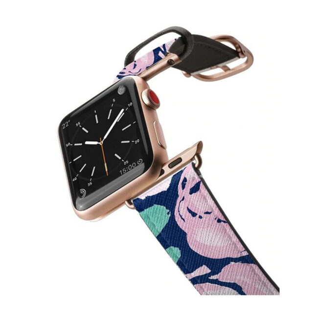 Casetify Apple Watch 42 mm Leather All Series Aluminum Gold Frame 2 Band in UAE
