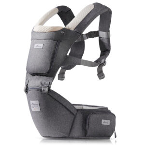 Sunveno Ergonomic Baby carrier w/ Cushion hip seat – Grey in UAE