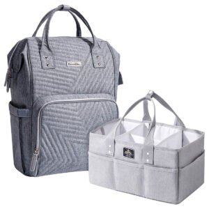 Sunveno Sunveno - Diaper Bag & Diaper Caddy - Nova Grey