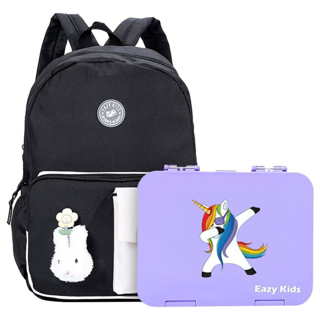 SAB-CM_EZBGLB_48BKPU-01.jpg Eazy Kids Eazy Kids – Vogue School Bag w/ Bento Lunch Box – Black in UAE