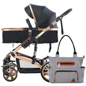 Teknum Teknum 3-In-1 Pram Stroller & Diaper Bag Bundle - Black