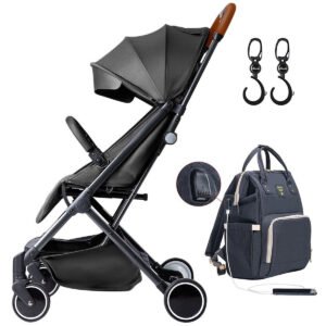 Teknum Teknum -  Travel Lite Stroller + Sunveno USB Diaper Bag  and Stroller Hooks - Black
