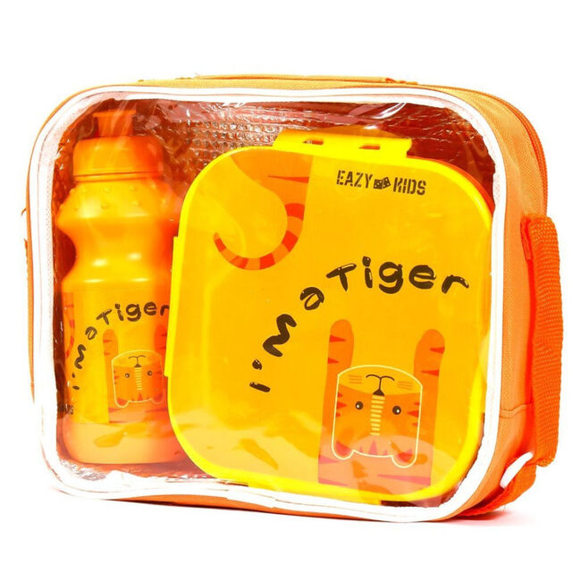 Eazy Kids Eazy Kids Lunch Box and Water Bottle With Bag – Tiger Yellow in UAE