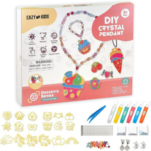 Eazy Kids Eazy Kids DIY Kids Art Craft Crystal Pendant Making Coloring Set XL Dessert in UAE