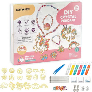 Eazy Kids Eazy Kids DIY Kids Art Craft Crystal Pendant Making Coloring Set XL Unicorn in UAE