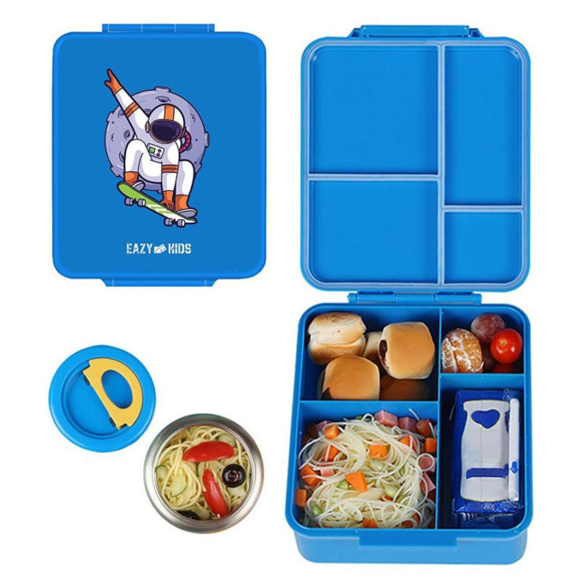 Eazy Kids Eazy Kids Jumbo Bento Lunch Box W Insulated Jar Blue in UAE