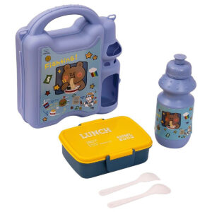 Eazy Kids Eazy Kids – Printed Lunch Box w/ Bottle – Blue in UAE