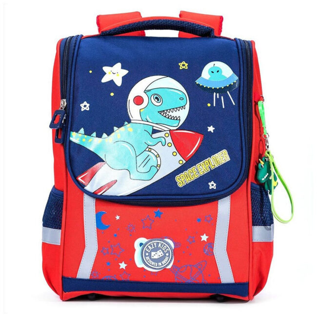 Eazy Kids Eazy Kids School Bag Dino In Space Red – 14.6 Inch in UAE