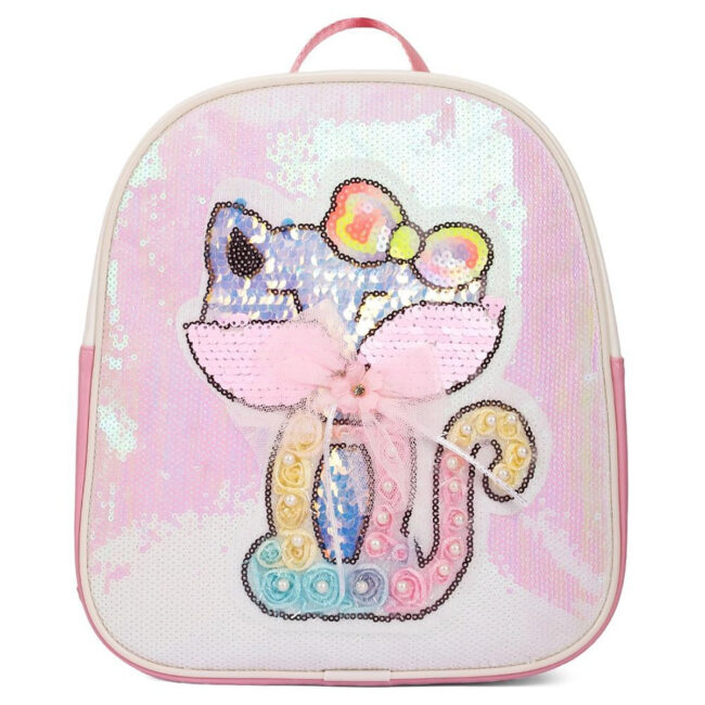 SAB-EZ_SEQBP_CAPI-01.jpg Eazy Kids Eazy Kids – Sequin School Backpack – 10-Inch – Cat Pink in UAE