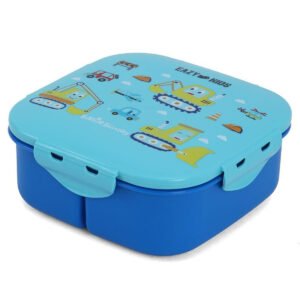 Eazy Kids Eazy Kids Square Bento Lunch Box - Construction Blue - 3C