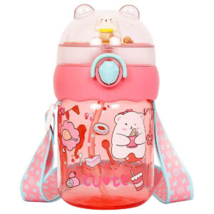 Eazy Kids Eazy Kids – Water Bottle w/ Straw 580ml – Rose Red in UAE