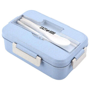 Eazy Kids Eazy Kids Wheat Straw Leakproof Eco Bento Lunch Box – Blue (1000ml) in UAE