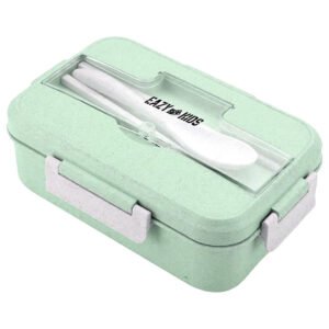 Eazy Kids Eazy Kids Wheat Straw Leakproof Eco Bento Lunch Box - Green (1000ml)
