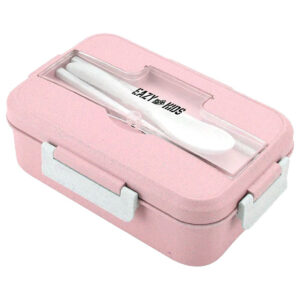 Eazy Kids Eazy Kids Wheat Straw Leakproof Eco Bento Lunch Box – Pink (1000ml) in UAE