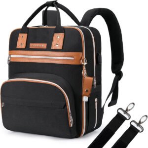 Little Story Little Story 2in1 Diaper Bag w Sanitizer Bottle keychain Stroller Hooks Black