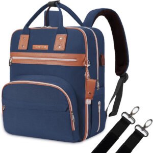 Little Story Little Story 2in1 Diaper Bag w Sanitizer Bottle keychain Stroller Hooks Blue