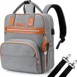 Little Story Little Story 2in1 Diaper Bag w Sanitizer Bottle keychain Stroller Hooks Grey