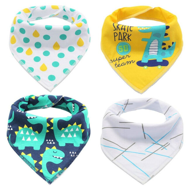SAB-LS_BDBS4_DI-01.jpg Little Story Little Story Bandana Drool Bibs Pack of 4 – Dinosaur in UAE