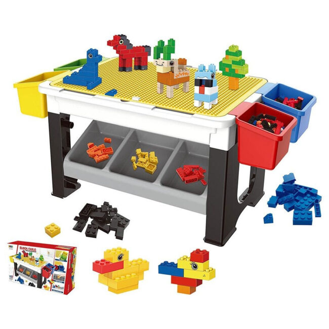 Little Story Little Story – Blocks 3-in-1 Activity Table w/ 300 Blocks – Grey in UAE