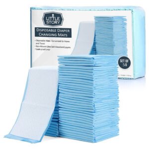 Little Story Little Story - Disposable Changing Mats Pack of 50 - Blue