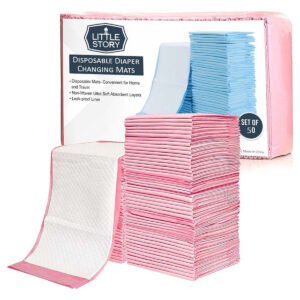 Little Story Little Story - Disposable Changing Mats Pack of 50 - Pink