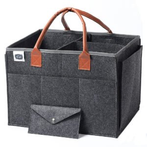 Little Story Little Story - Diaper Caddy + Travel Pouch Large - Dark Grey