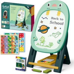 Little Story Little Story Artist Penguin Double Sided Magnetic Drawing Board 46 Pcs W 2 Board Games Green