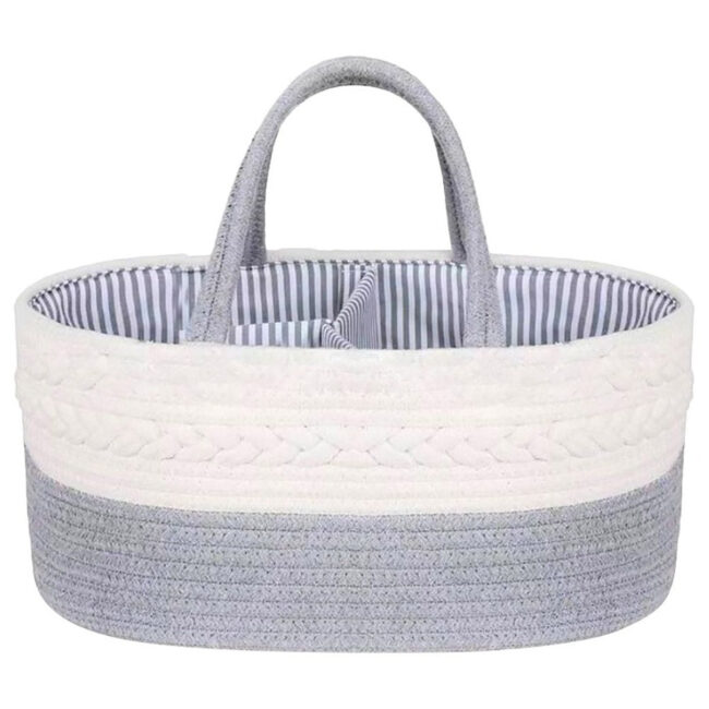Little Story Little Story – Cotton Rope Diaper Caddy – Grey in UAE