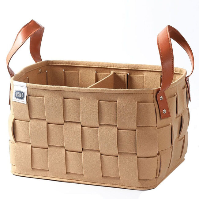 Little Story Little Story – Multi-Purpose/Laundry Caddy Basket Felt – Khaki in UAE