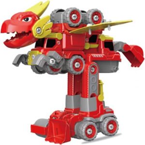 Little Story Little Story Kids Toy 5in1 Robot Transformation Fire Fighter Truck with Remote Red