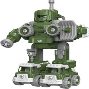 Little Story Little Story Kids Toy 5in1 Military Robot Transformation Vehicle with Remote Control Green