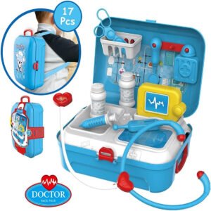 Little Story Little Story Role Play HospitalDoctor Set Box Backpack 17 Pcs Blue