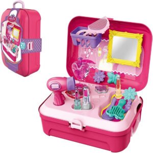Little Story Little Story Role Play BeauticianMake Up Box Backpack 21 Pcs Pink