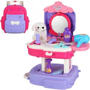 Little Story Little Story Role Play Animal CarePet House Toy Set School Bag 21 Pcs Purple 2 In 1 Mode