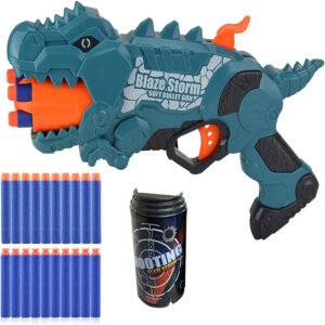 Little Story Little story Kids Manual Dinosaur Bullet Gun wt 20 Soft Bullets Green