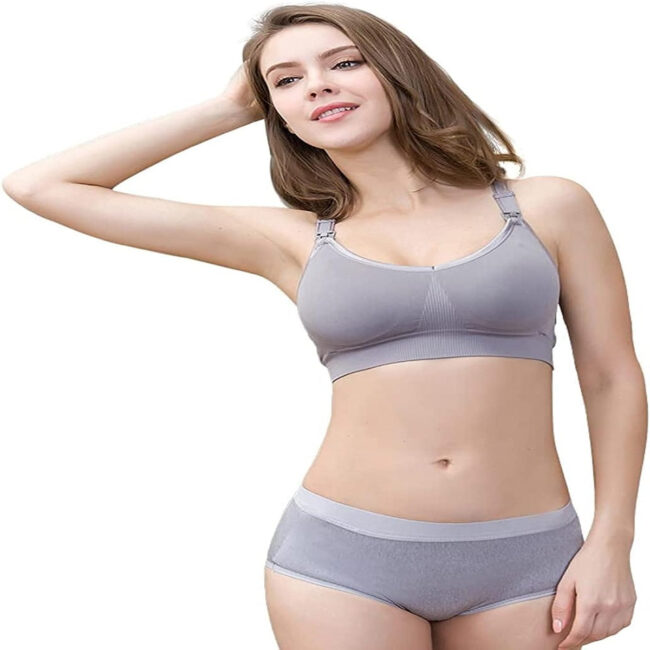 SAB-SN_BNBA_GY90B-01.jpg Sunveno Sunveno Breastfeeding Nursing Bra Grey 90B in UAE