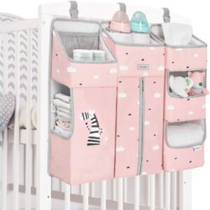 Sunveno Sunveno Baby Bedside Portable Crib Organizer Pink
