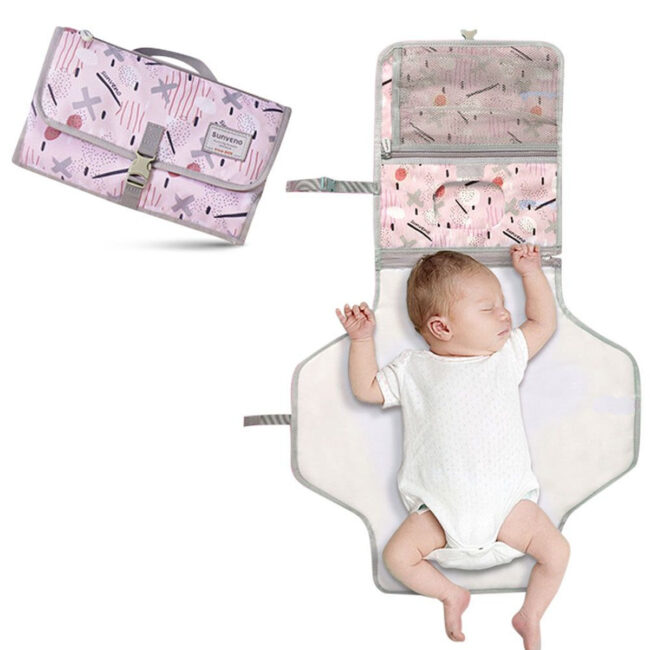 Sunveno Sunveno – Diaper Changing Pad Clutch Kit – Pink in UAE