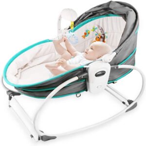 Teknum Teknum 5 in 1 Cozy Rocker Bassinet w Awning Mosquito net Grey