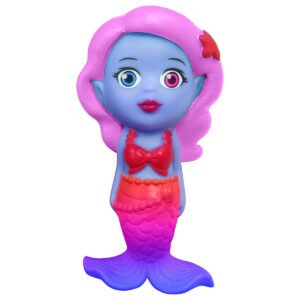 Animolds Poopoo Mermaid Keychain - 9.5cm height, 4 assorted colors, squeeze to see a pearly poop from the back