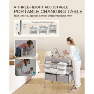 Ifam Ifam Baby Foldable Standing Bath Diaper Changer - Gray