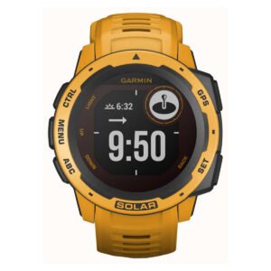 Garmin Instinct Solar, Solar-powered Rugged Outdoor Smartwatch, Built-in Sports Apps and Health Monitoring, Sunburst Yellow