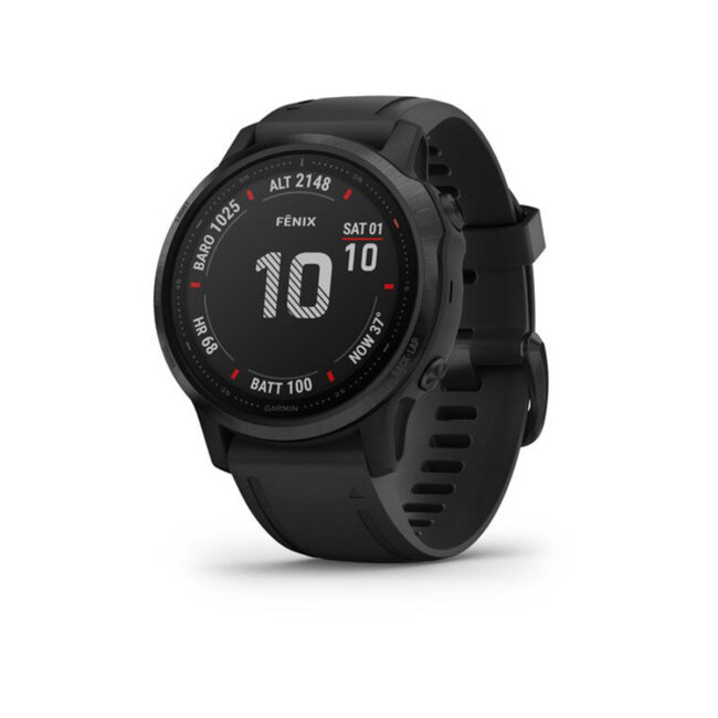 gar-1014-01.jpg Garmin fenix 6S Pro, Ultimate Multisport GPS Watch, Smaller-Sized, Features Mapping, Music, Grade-Adjusted Pace Monitoring and Pulse Ox Sensors, Black with Black Band in UAE