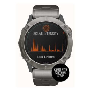 Garmin fenix 6X - Pro Solar Edition titanium with vented titanium bracelet