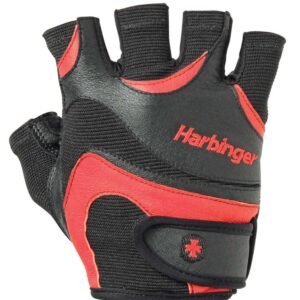 Harbinger Gym Exercise Glove Flexfit Wash & Dry - Black/Red - 360326